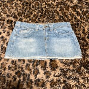 Y2K Blue Asphalt Denim Micro Mini Skirt